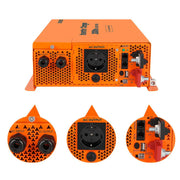 CREABEST 3000W Wechselrichter 12V auf 230V Reiner Sinus für Wohnmobil, Solaranlagen, Off Grid mit FI-Schalter, Ladegerät 100A & 2x Wechselrichterkabel 50 mm²