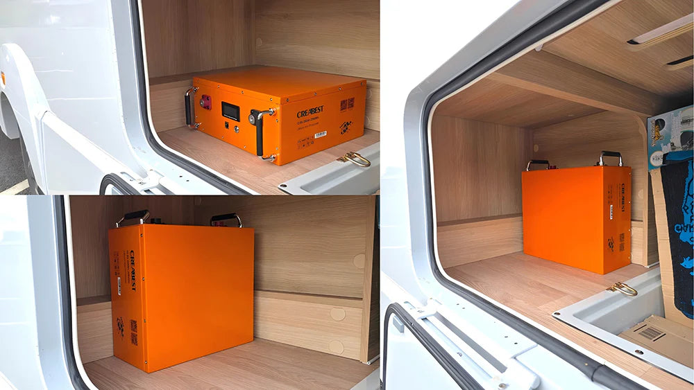 Batería CREABEST LiFePO4 200Ah 12,8V para autocaravanas, caravanas, camping, barcos, sistemas solares, suministro de energía de respaldo fuera de la red con Bluetooth
