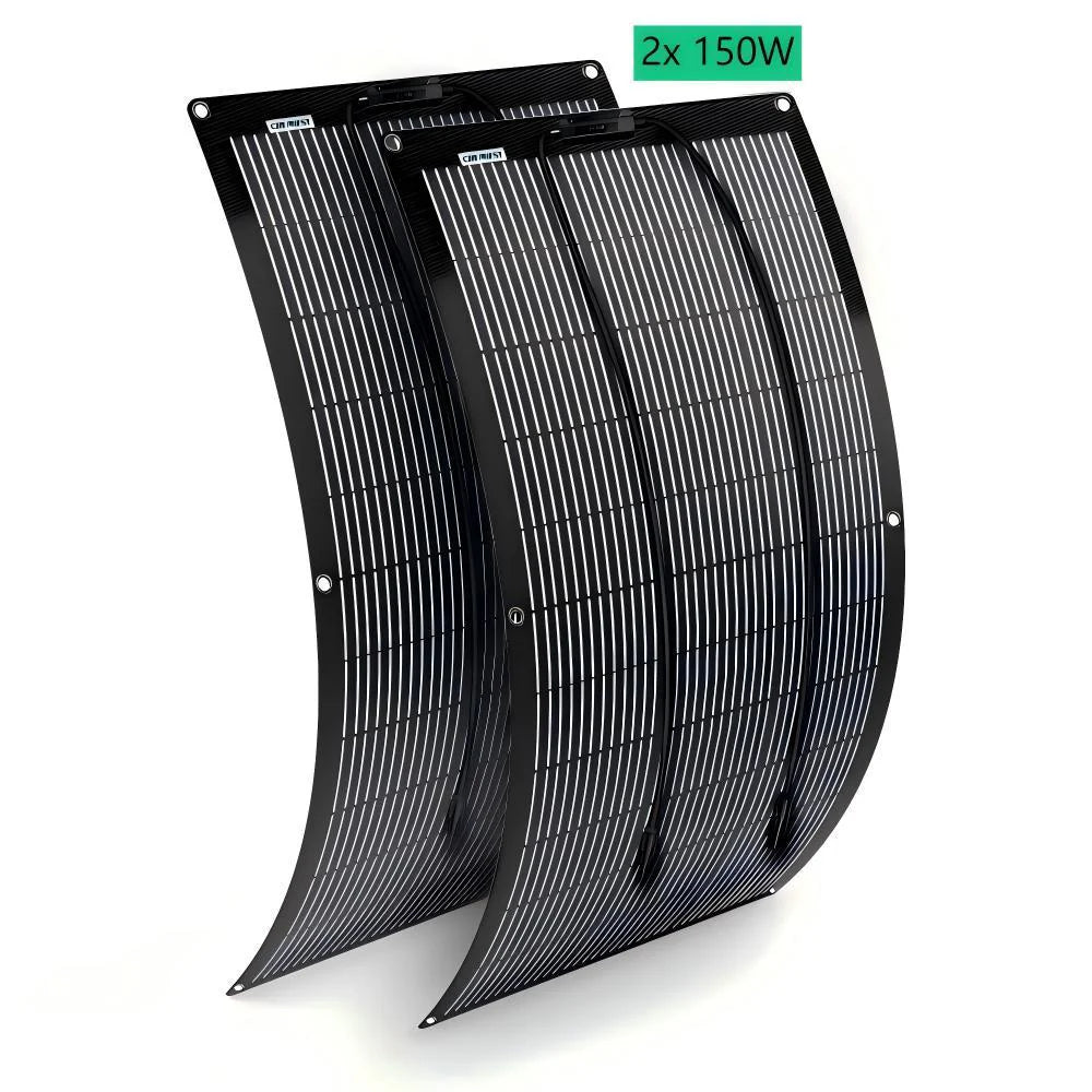 CREABEST Flexible Solar Panel 150W per Camping Wohnmobil Wohnwagen Solaranlage für Boote