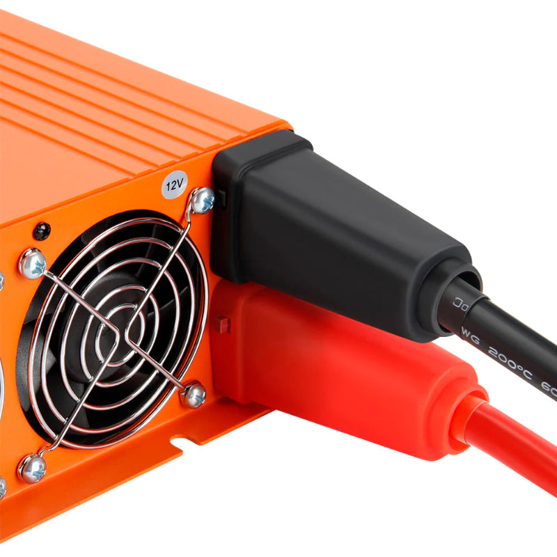 CREABEST 2000W Wechselrichter 12V auf 230V Reiner Sinus für Wohnmobil, Off Grid mit FI-Schalter, NVS, USV, R10, Wechselrichterkabel 35 mm² & AC Kabel