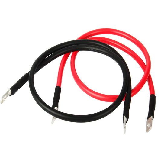 Cable inversor de batería para energía solar, RV, automóvil, barco, 4 AWG, 100 cm, terminales M8 de cobre puro, 1 rojo + 1 negro.