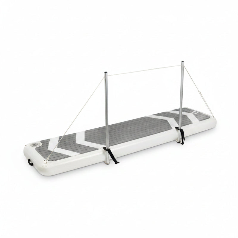 Aufblasbarer PVC-Laufsteg 240 cm und Handlauf-Set aus Aluminium 240 cm