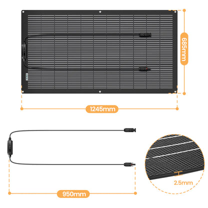 CREABEST Flexible Solar Panel 150W per Camping Wohnmobil Wohnwagen Solaranlage für Boote