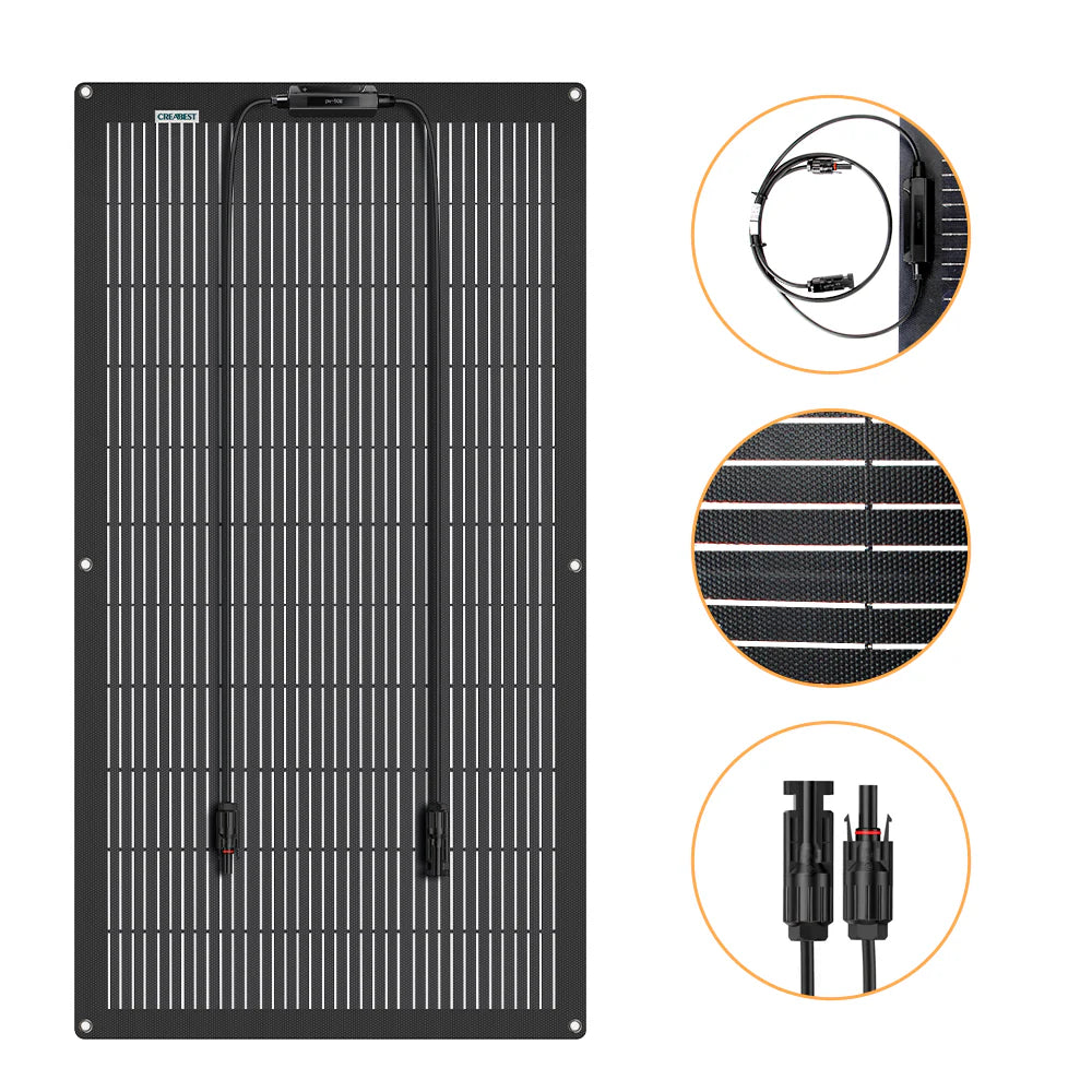 CREABEST Flexible Solar Panel 150W per Camping Wohnmobil Wohnwagen Solaranlage für Boote