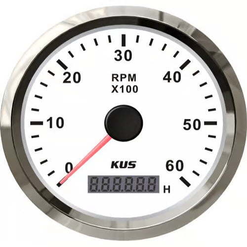 Instrumentenset von KUS für Benzin-Innenbordmotoren (EU-Norm), weiß mit GPS bis 30 Knoten