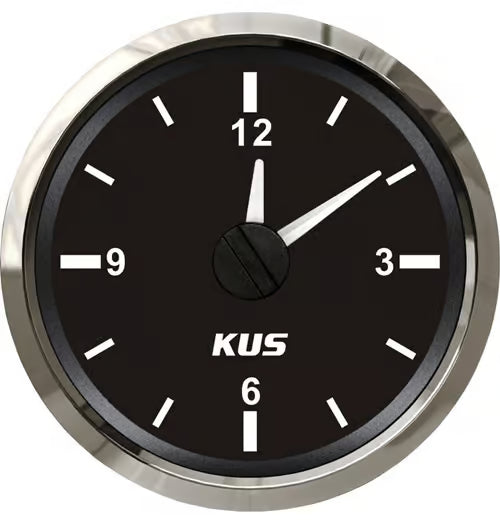 KUS Quartzuhr schwarz mit Edelstahllünette