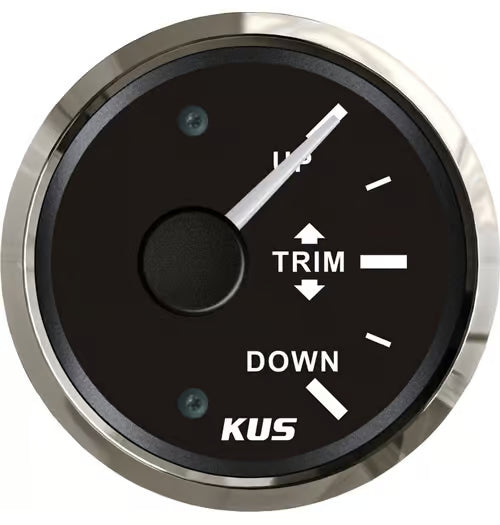 KUS Trimmanzeige schwarz mit Edelstahllünette