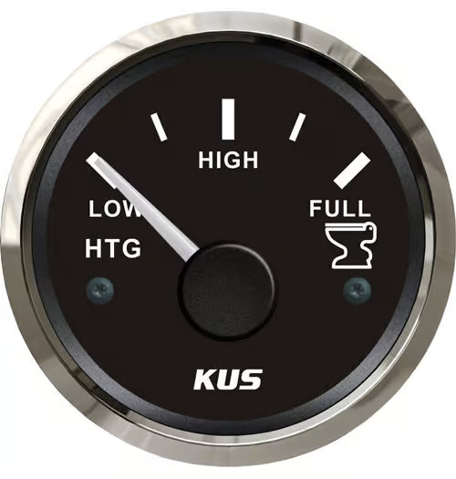 KUS Abwassertankanzeige schwarz mit Edelstahllünette