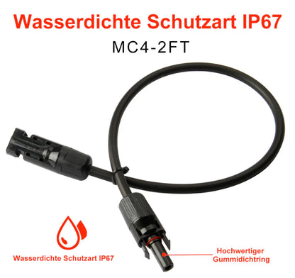 CREABEST Solarkabel MC4-Stecker 10AWG (6 mm²) Verkabelung Verlängerungskabel(eins) Solarbatterie Camping RV Boot Strom Versorgung