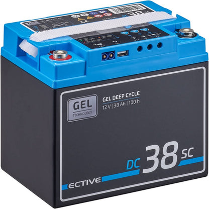 ECTIVE DC SC GEL Deep Cycle mit PWM-Ladegerät und LCD-Anzeige Versorgungsbatterie