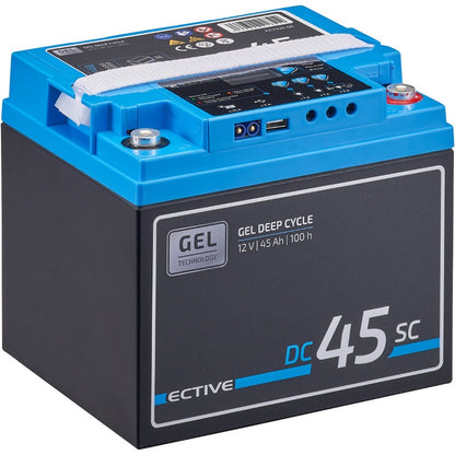 ECTIVE DC SC GEL Deep Cycle mit PWM-Ladegerät und LCD-Anzeige Versorgungsbatterie