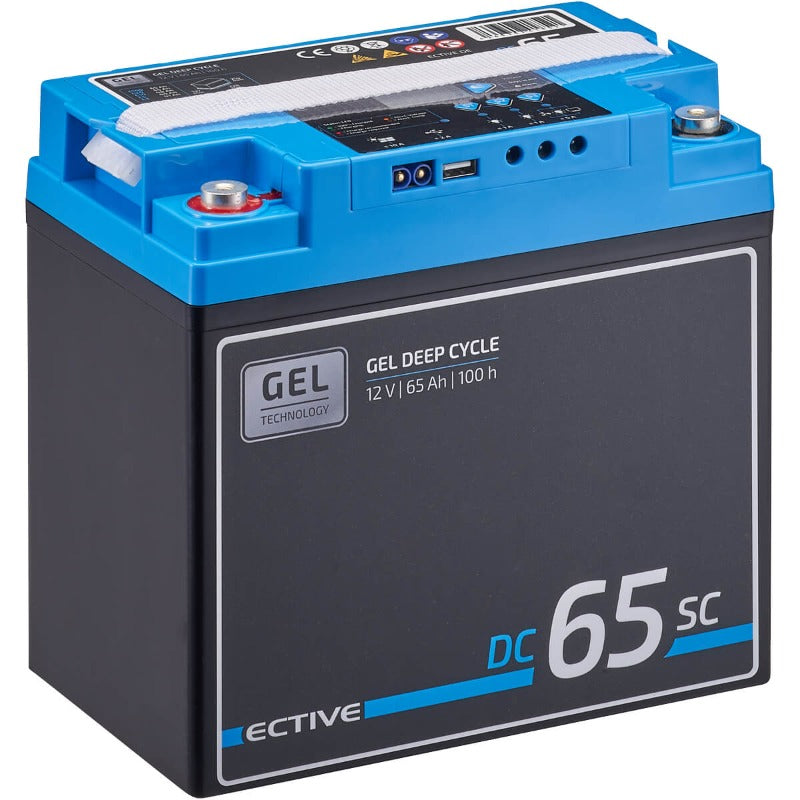 ECTIVE DC SC GEL Deep Cycle mit PWM-Ladegerät und LCD-Anzeige Versorgungsbatterie