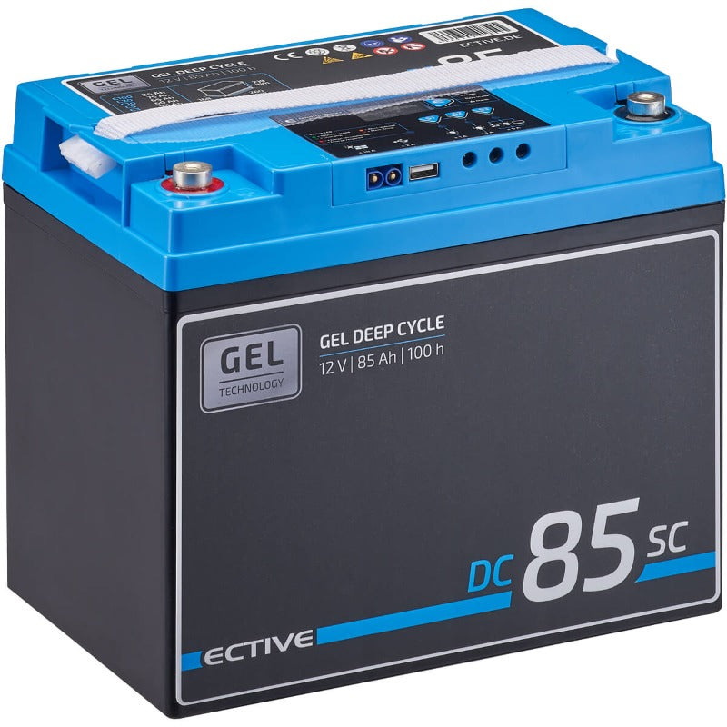 ECTIVE DC SC GEL Deep Cycle mit PWM-Ladegerät und LCD-Anzeige Versorgungsbatterie