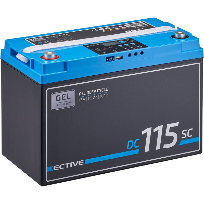 ECTIVE DC SC GEL Deep Cycle mit PWM-Ladegerät und LCD-Anzeige Versorgungsbatterie