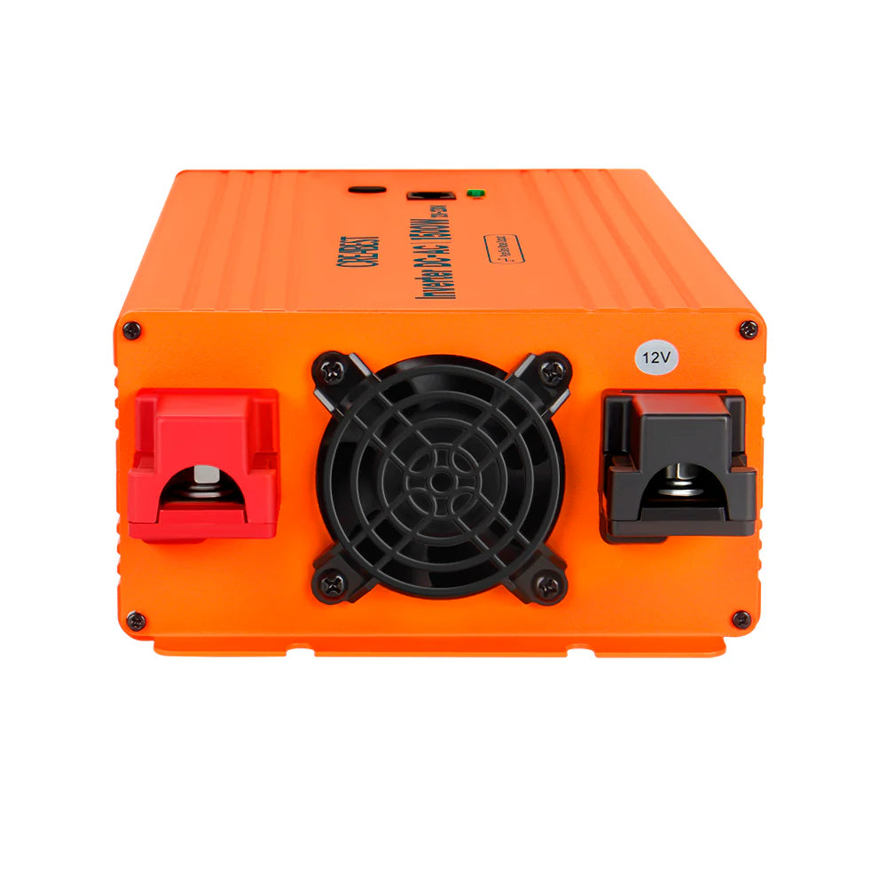 CREABEST 1500W Wechselrichter 12V auf 230V Reiner Sinus für Wohnmobil, Off Grid mit FI-Schalter, NVS, USV, R10, Wechselrichterkabel 25 mm² & AC Kabel (USt-befreit nach §12 Abs.3 Nr. 1 S.1 UStG) Deutschland