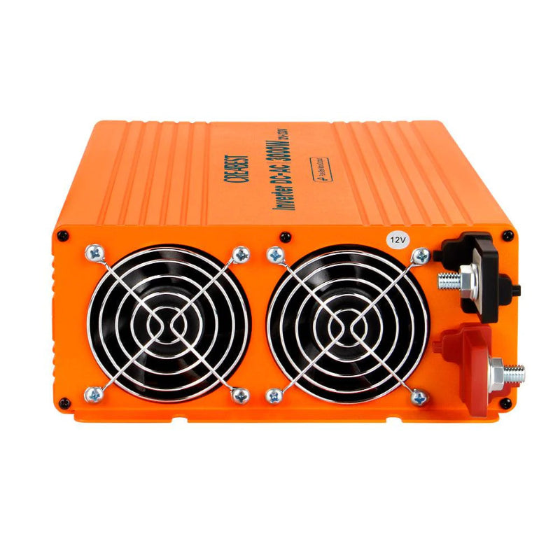 CREABEST 3000W Wechselrichter 12V auf 230V Reiner Sinus für Wohnmobil, Off Grid mit FI-Schalter, NVS, USV, R10, Wechselrichterkabel 50 mm² & AC Kabel (USt-befreit nach §12 Abs.3 Nr. 1 S.1 UStG) Deutschland