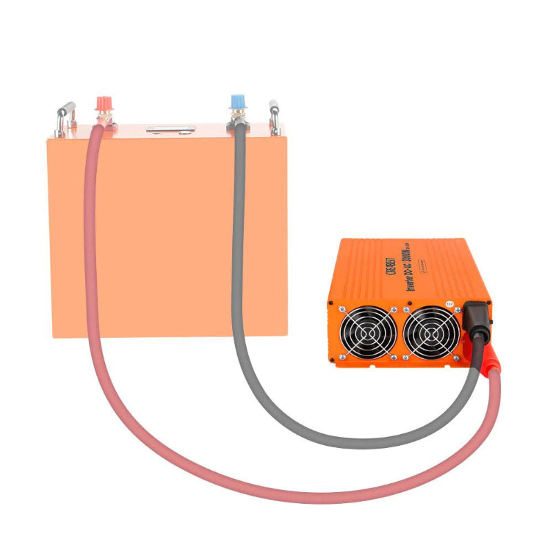 CREABEST 3000W Wechselrichter 12V auf 230V Reiner Sinus für Wohnmobil, Off Grid mit FI-Schalter, NVS, USV, R10, Wechselrichterkabel 50 mm² & AC Kabel (USt-befreit nach §12 Abs.3 Nr. 1 S.1 UStG) Deutschland