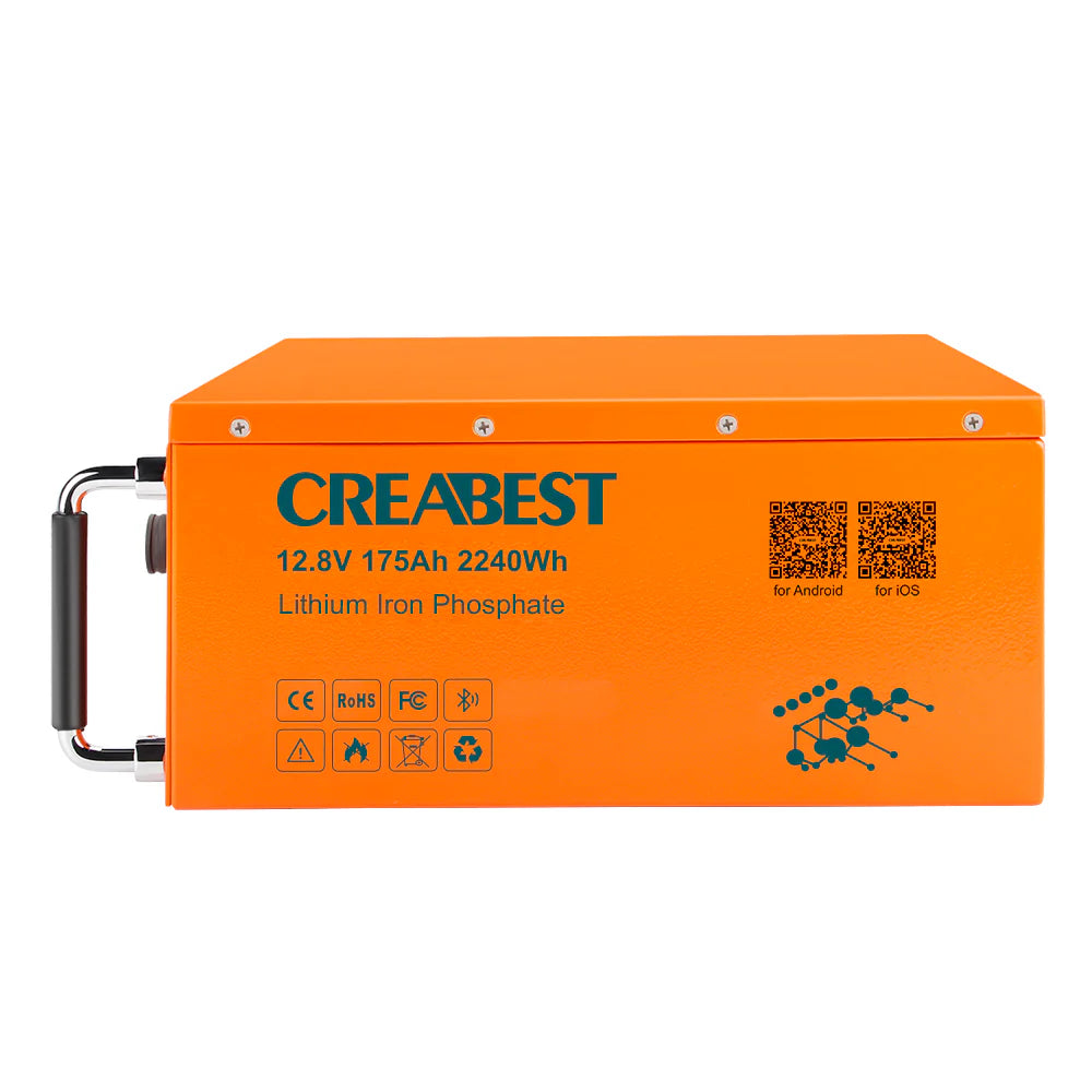 CREABEST LiFePO4 Akku 175Ah 12.8V für Wohnmobil, Camping, Solaranlagen, Marine, Off-Grid, mit Bluetooth