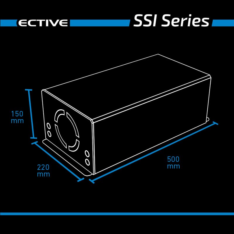 ECTIVE SSI 30 3000W Sinus-Wechselrichter mit MPPT-Laderegler, Ladegerät, NVS- und USV-Funktion