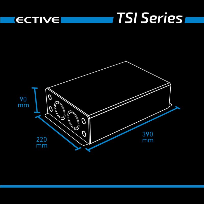 ECTIVE TSI15 Sinus-Inverter 1500W/12V Sinus-Wechselrichter mit NVS