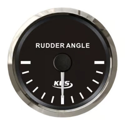 KUS Ruderlageanzeige schwarz mit Edelstahllünette