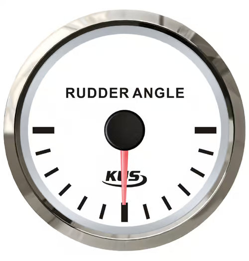 KUS Ruderlageanzeige weiß mit Edelstahllünette