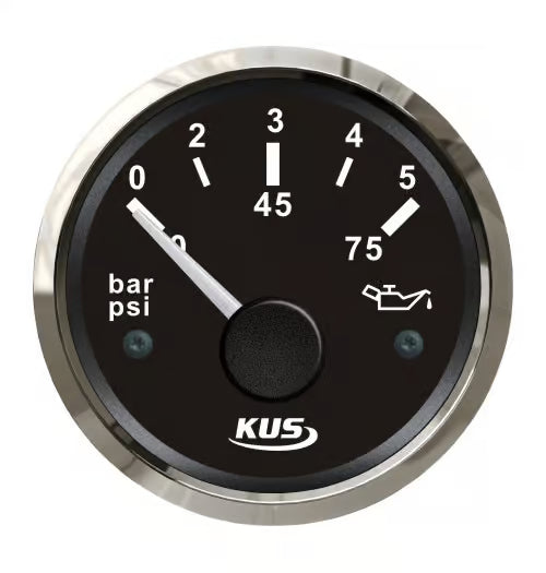KUS Öldruckanzeige schwarz mit Edelstahllünette, 10 - 184 Ohm, 0-5 Bar – Bild 2 KUS Öldruckanzeige schwarz mit Edelstahllünette, 10 - 184 Ohm, 0-5 BarKUS Öldruckanzeige schwarz mit Edelstahllünette, 10 - 184 Ohm, 0-5 Bar – Bild 2  KUS Öldruckanzeige schwarz mit Edelstahllünette, 10 – 184 Ohm, 0-5 Bar