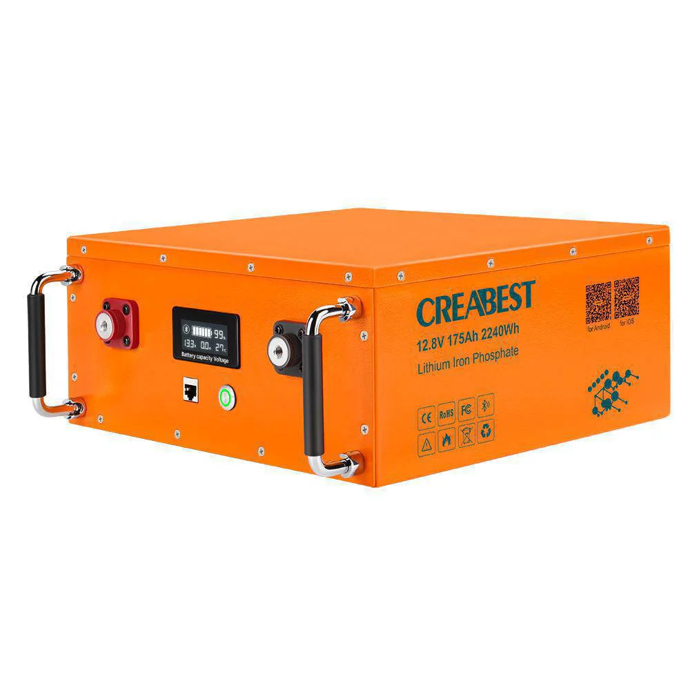 CREABEST LiFePO4 Akku 175Ah 12.8V für Wohnmobil, Camping, Solaranlagen, Marine, Off-Grid, mit Bluetooth