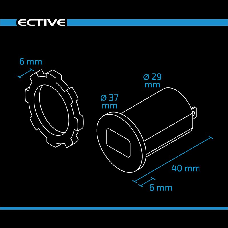 ECTIVE OLED Temperaturmonitor-Einbaubuchse