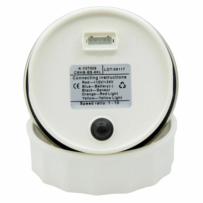 KUS Drehzahlmesser bis 6000 U/Min schwarz mit Edelstahllünette