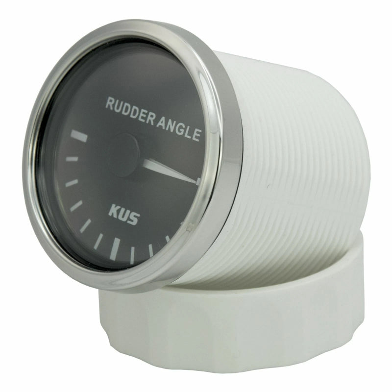 KUS Ruderlageanzeige schwarz mit Edelstahllünette