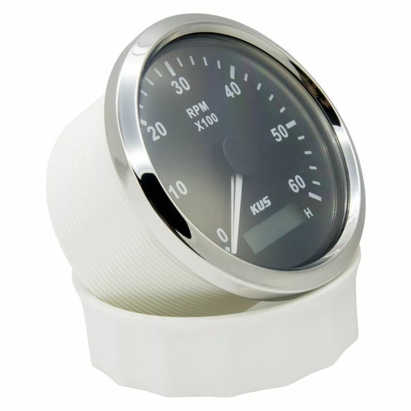 KUS Drehzahlmesser bis 6000 U/Min schwarz mit Edelstahllünette