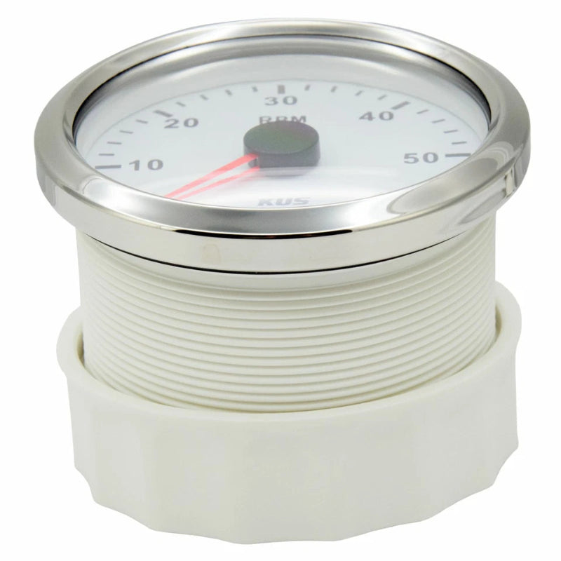 KUS Drehzahlmesser bis 6000 U/Min weiß mit Edelstahllünette