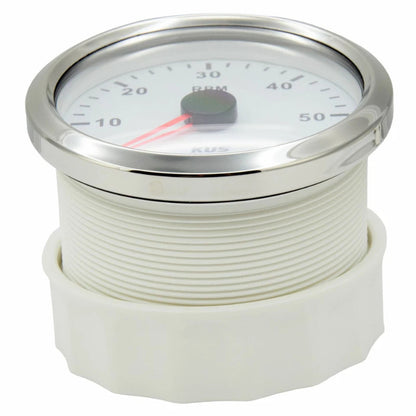 KUS Drehzahlmesser bis 6000 U/Min weiß mit Edelstahllünette