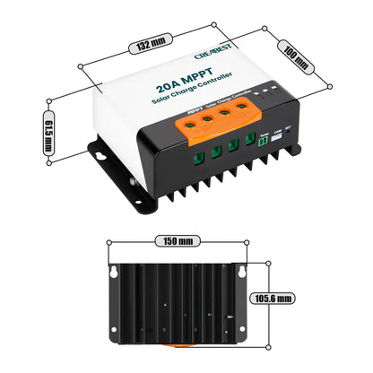 Solar laderegler MPPT 20A mit Bluetooth