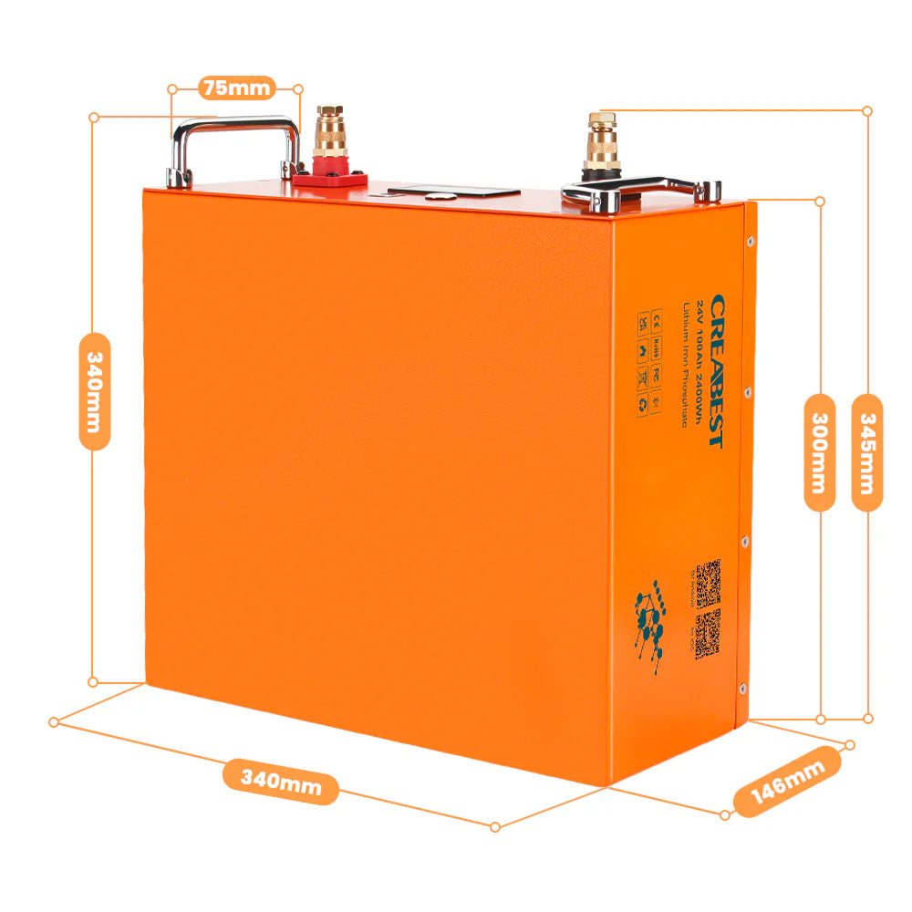 LiFePO4 Akku 24V 100Ah für Wohnmobil, Solaranlagen, Marine, Off-Grid mit Bluetooth (USt-befreit nach §12 Abs.3 Nr. 1 S.1 UStG) Deutschland