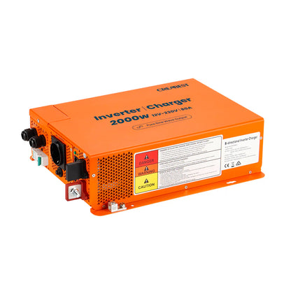 CREABEST 2000W Wechselrichter 12V auf 230V Reiner Sinus für Wohnmobil, Off Grid mit FI-Schalter, Ladegerät 80A, NVS, USV, R10, Wechselrichterkabel 35 mm²(USt-befreit nach §12 Abs.3 Nr. 1 S.1 UStG) Deutschland