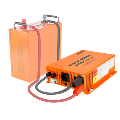 CREABEST 2000W Wechselrichter 12V auf 230V Reiner Sinus für Wohnmobil, Off Grid mit FI-Schalter, Ladegerät 80A, NVS, USV, R10, Wechselrichterkabel 35 mm²(USt-befreit nach §12 Abs.3 Nr. 1 S.1 UStG) Deutschland